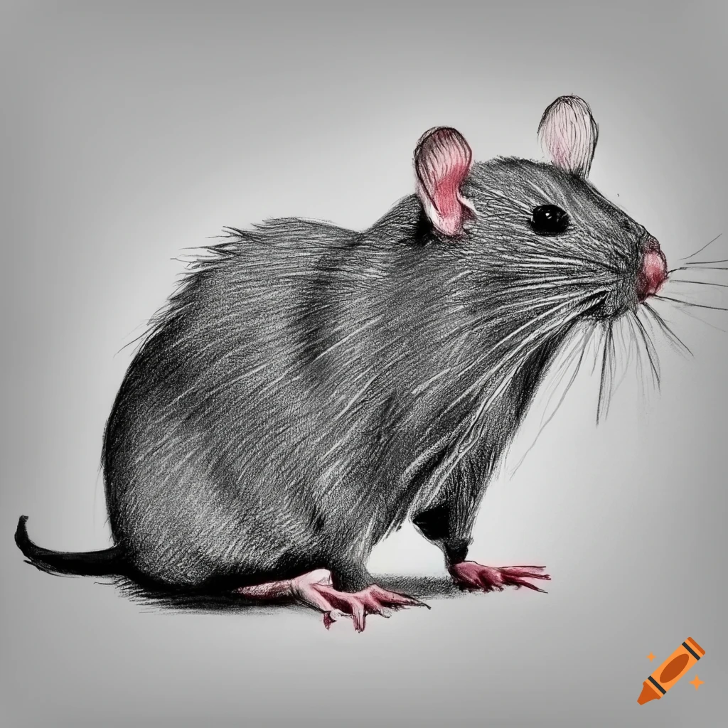 Detailed Pencil Drawing of Rat on Rock: Scientific Illustration with  Vibrant Cartoonish Style Stock Illustration - Illustration of cartoonish,  rodent: 302001571