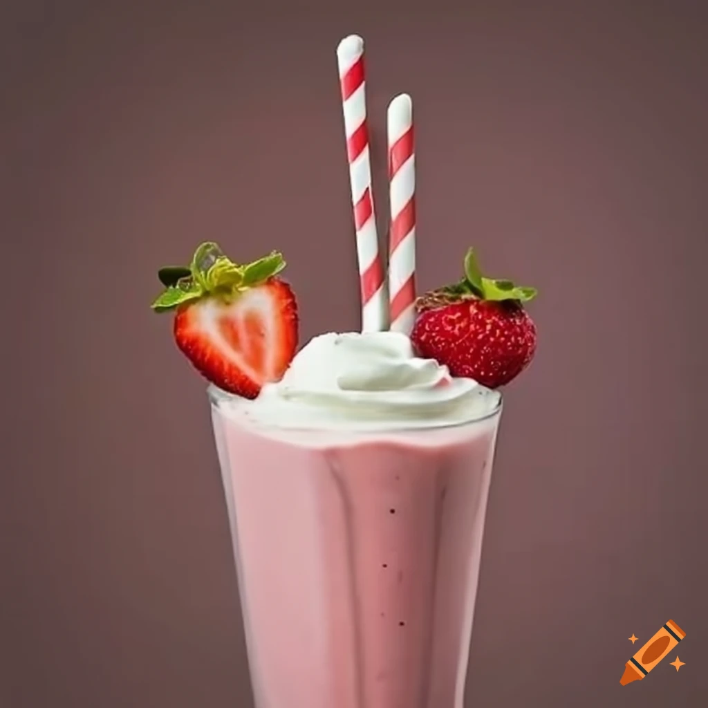 Delicious Banana Strawberry Milkshake With Whipped Cream On Craiyon 