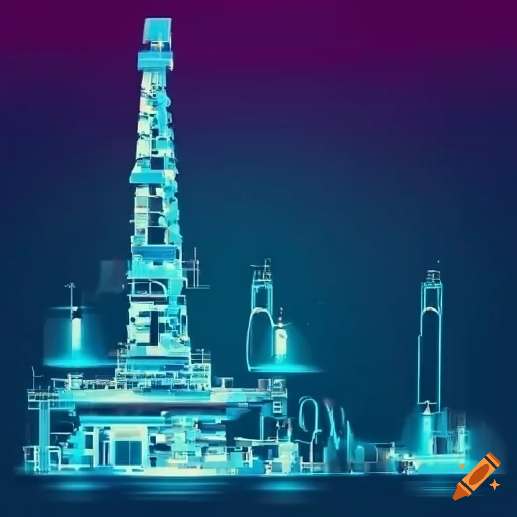 Intricate graphic of intertwining arrows with data science, petroleum engineering, and programming in shades of blue