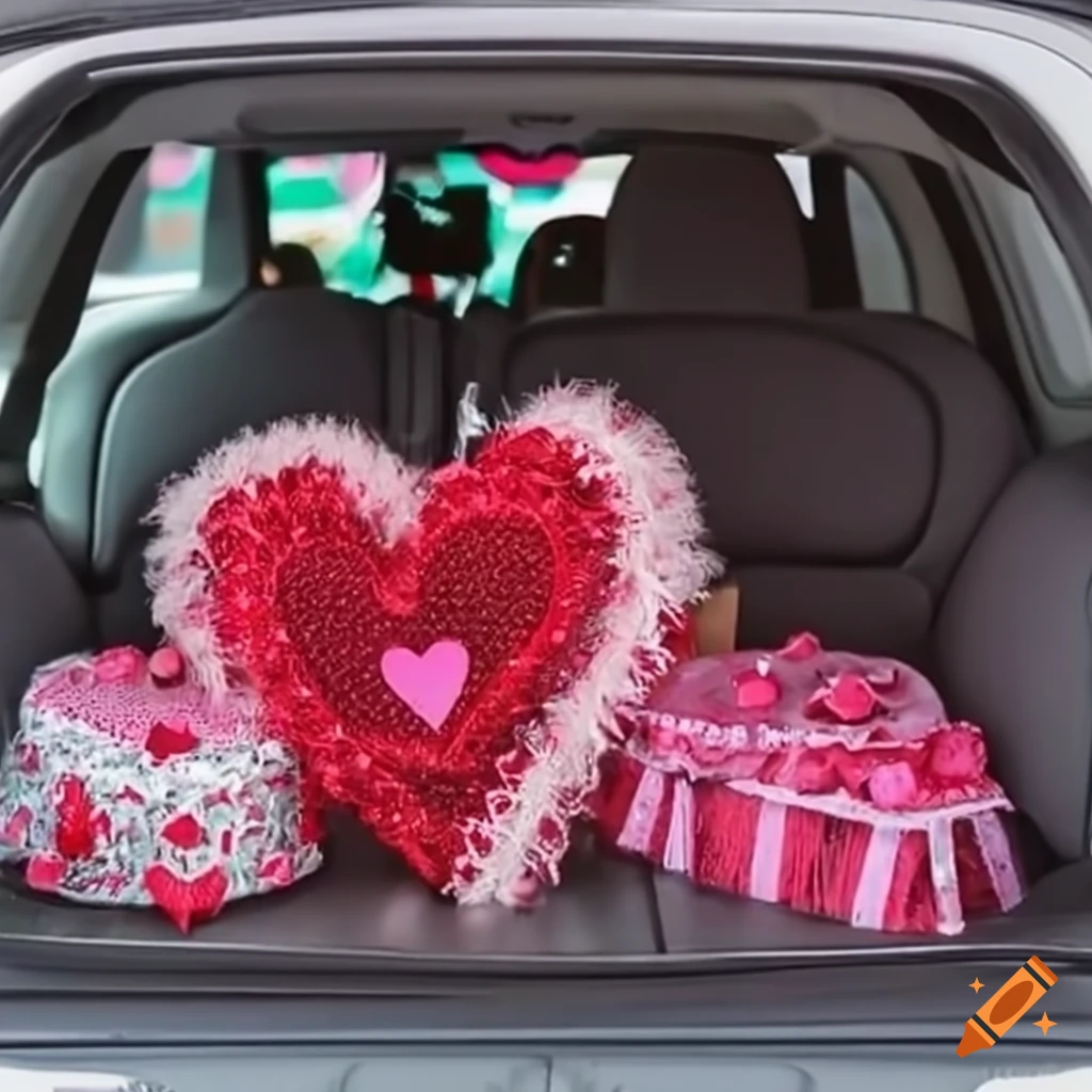 Valentine's day car interior decorations on Craiyon