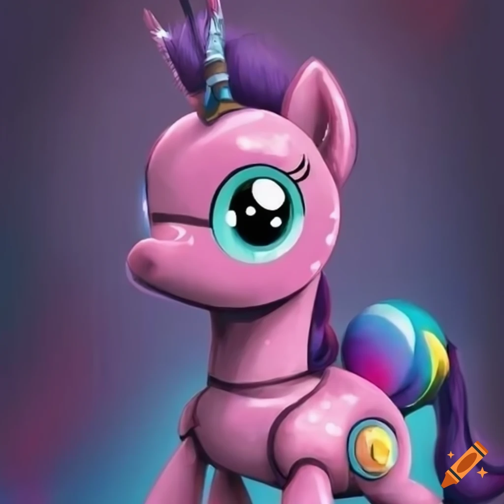 Colorful and detailed artwork of a cute my little pony robot on Craiyon