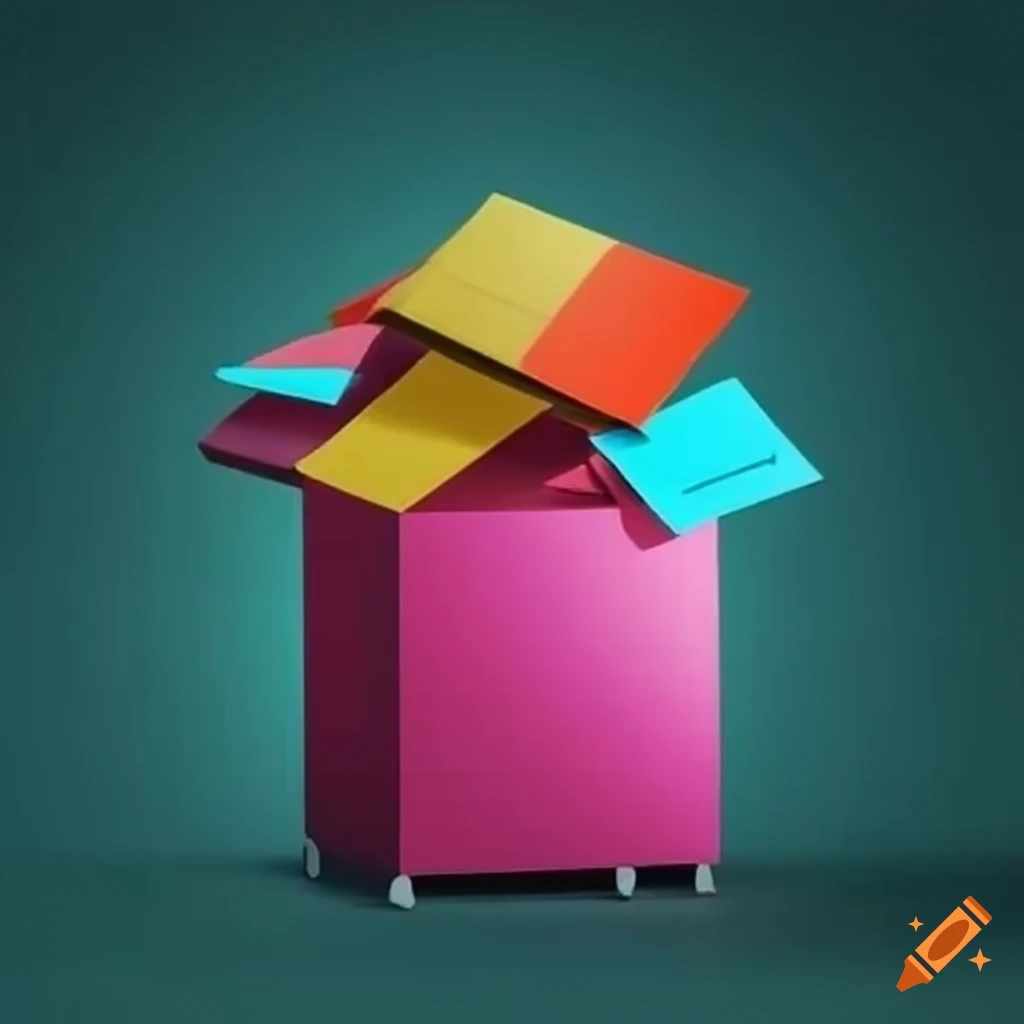 Colorful ballot box overflowing with votes in the 2024 elections