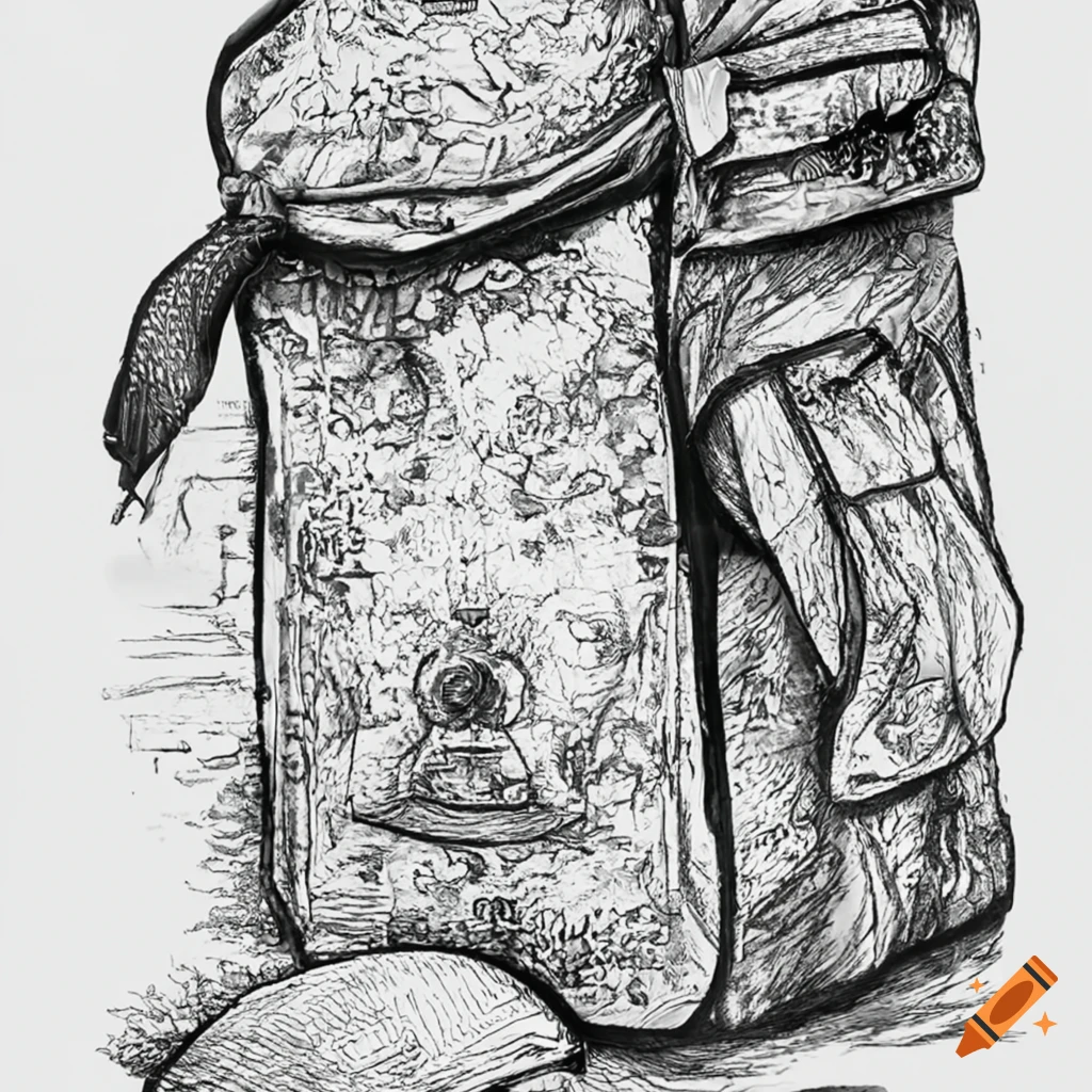 Headstone used as a backpack with no straps