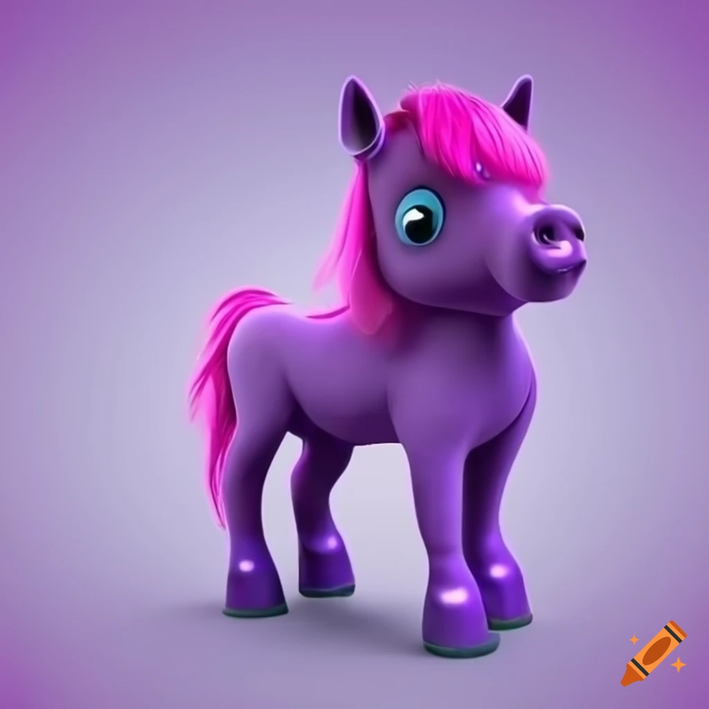 3D purple child-friendly pony character
