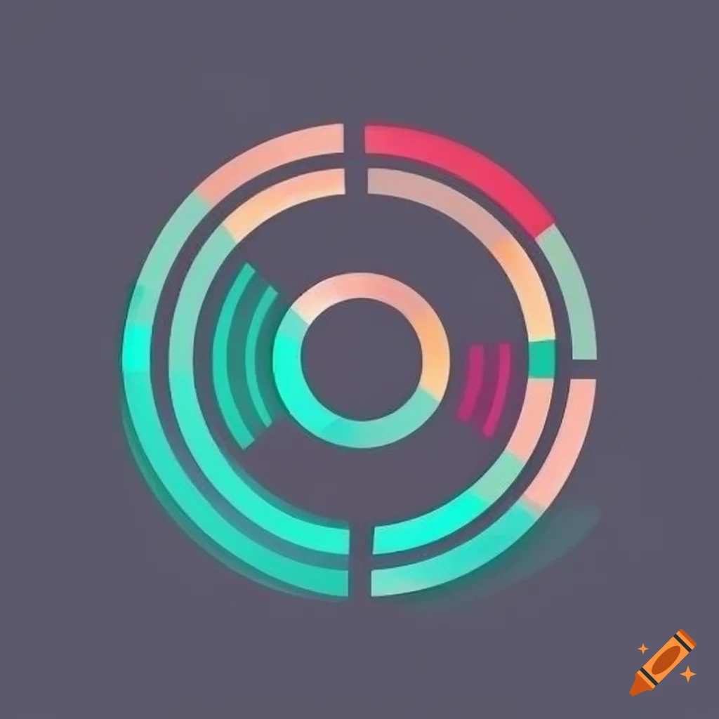 Minimalistic circular logo for sound design webpage on Craiyon