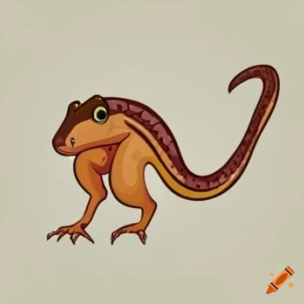 Fantasy squirrel amphibian hybrid with wings and lizard features