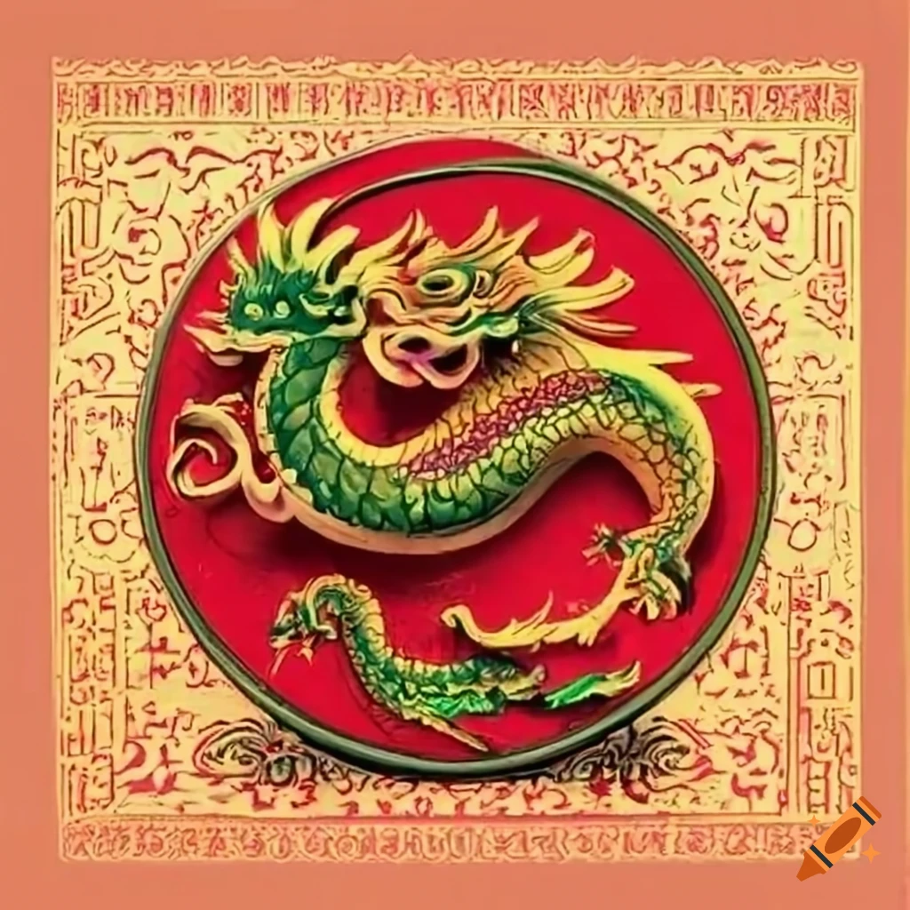 Chinese dragon stamp for chinese new year on Craiyon