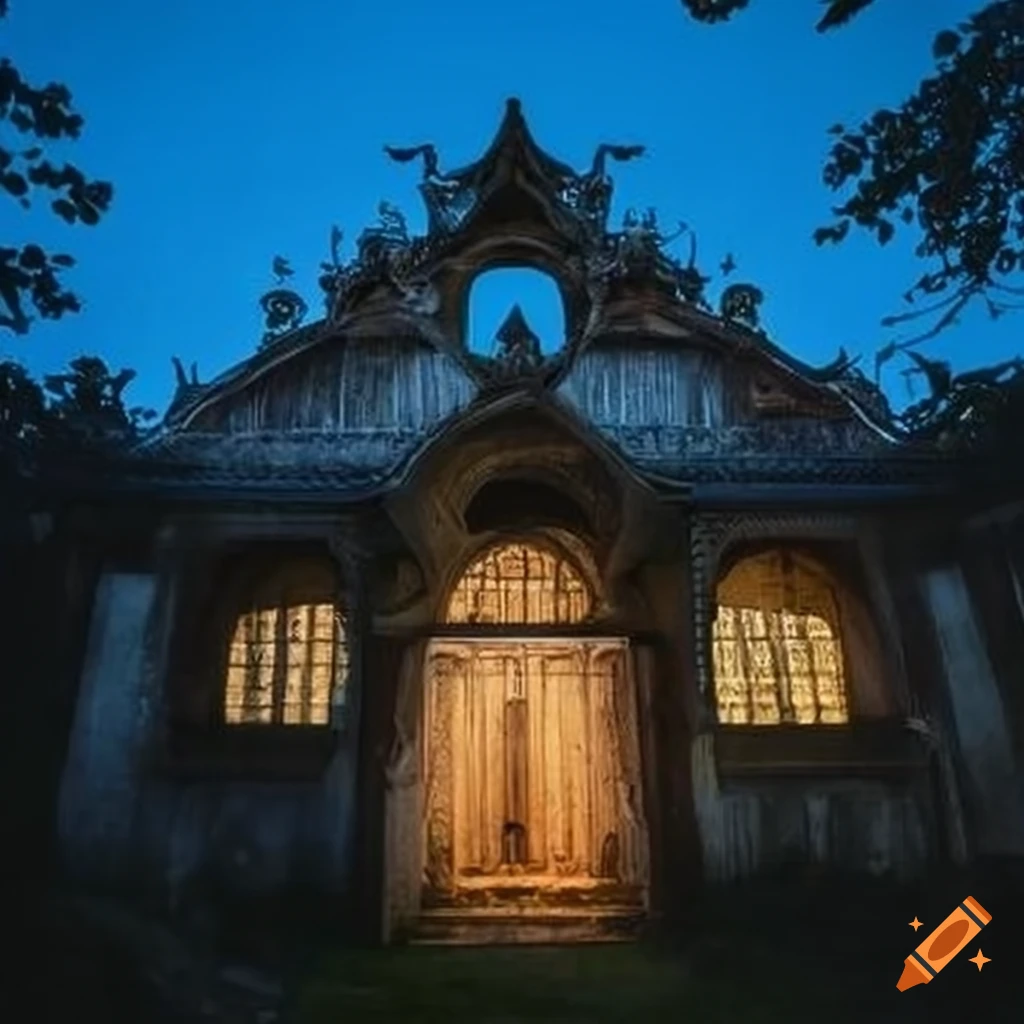 Aged mansion covered in fungi with little decay