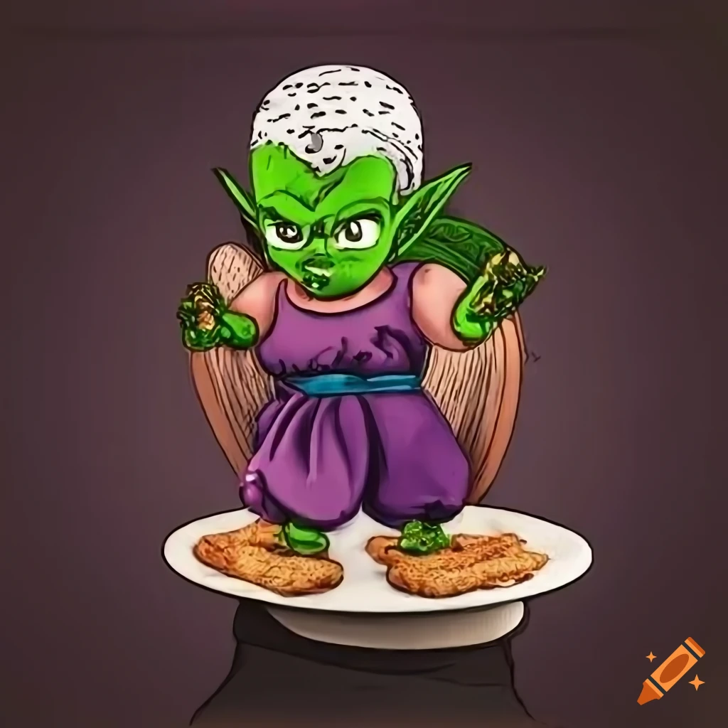 Piccolo eating piccadilly on Craiyon