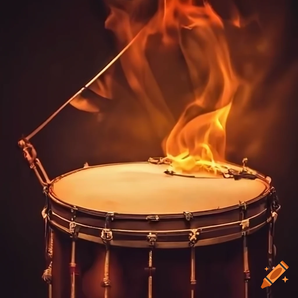 Drums with fire on Craiyon