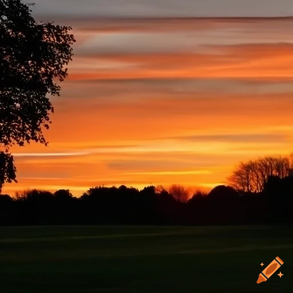 Sunset at knighton park in leicester, england on Craiyon