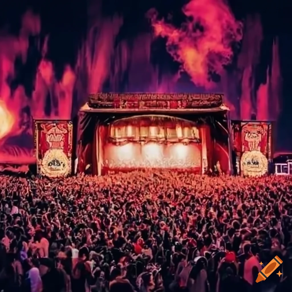 Live rock music festival on Craiyon