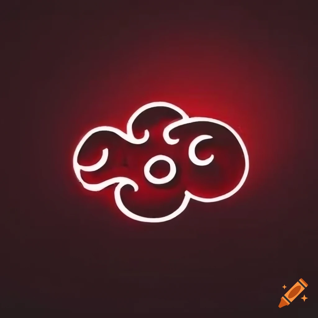 Red cloud logo on black background on Craiyon