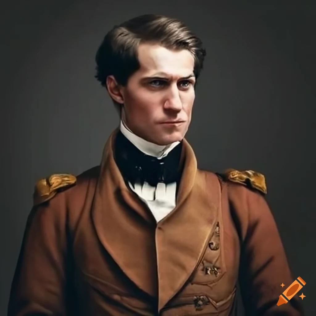 Matte portrait of a handsome American revolutionary