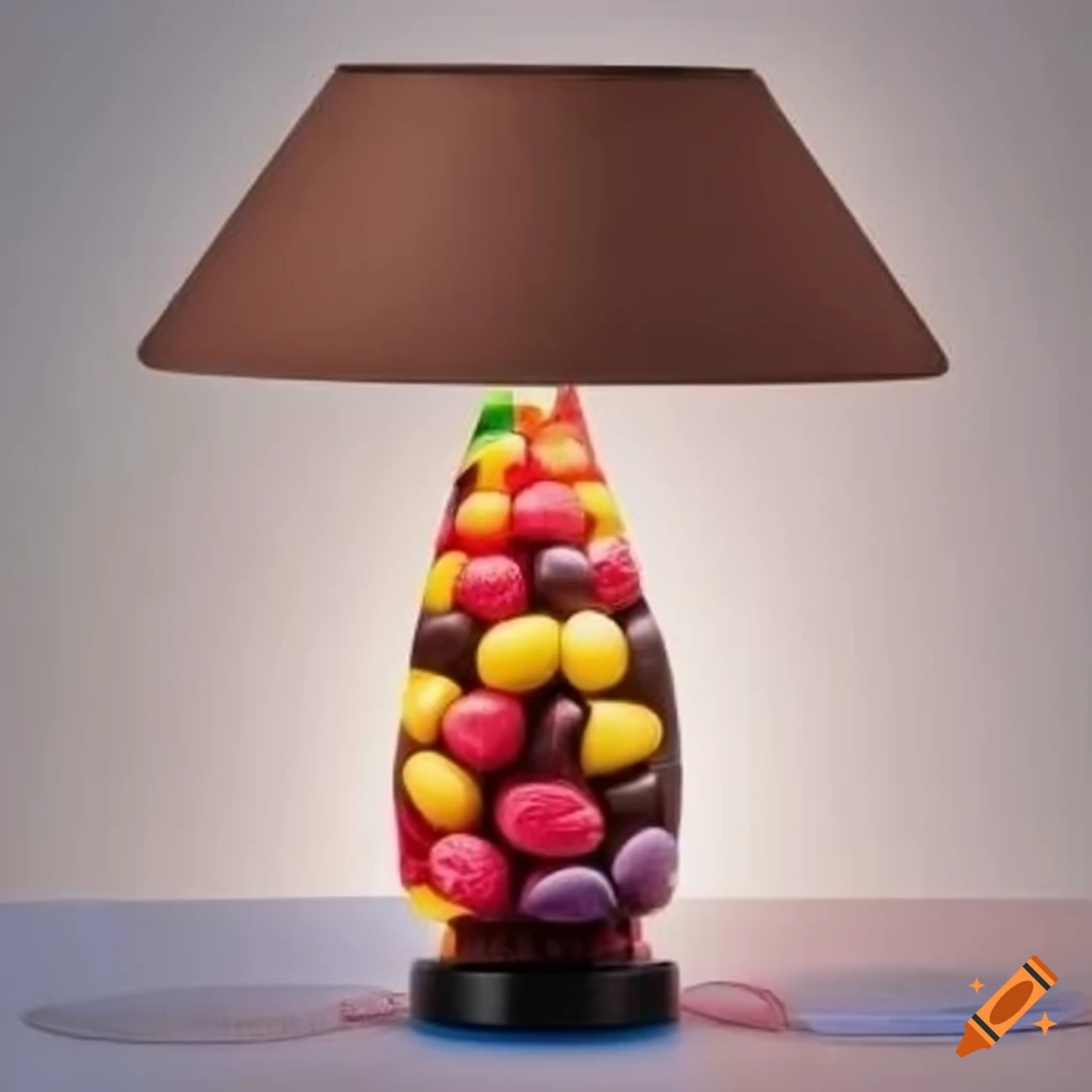 Desk lamp and candy dispenser in one product on Craiyon
