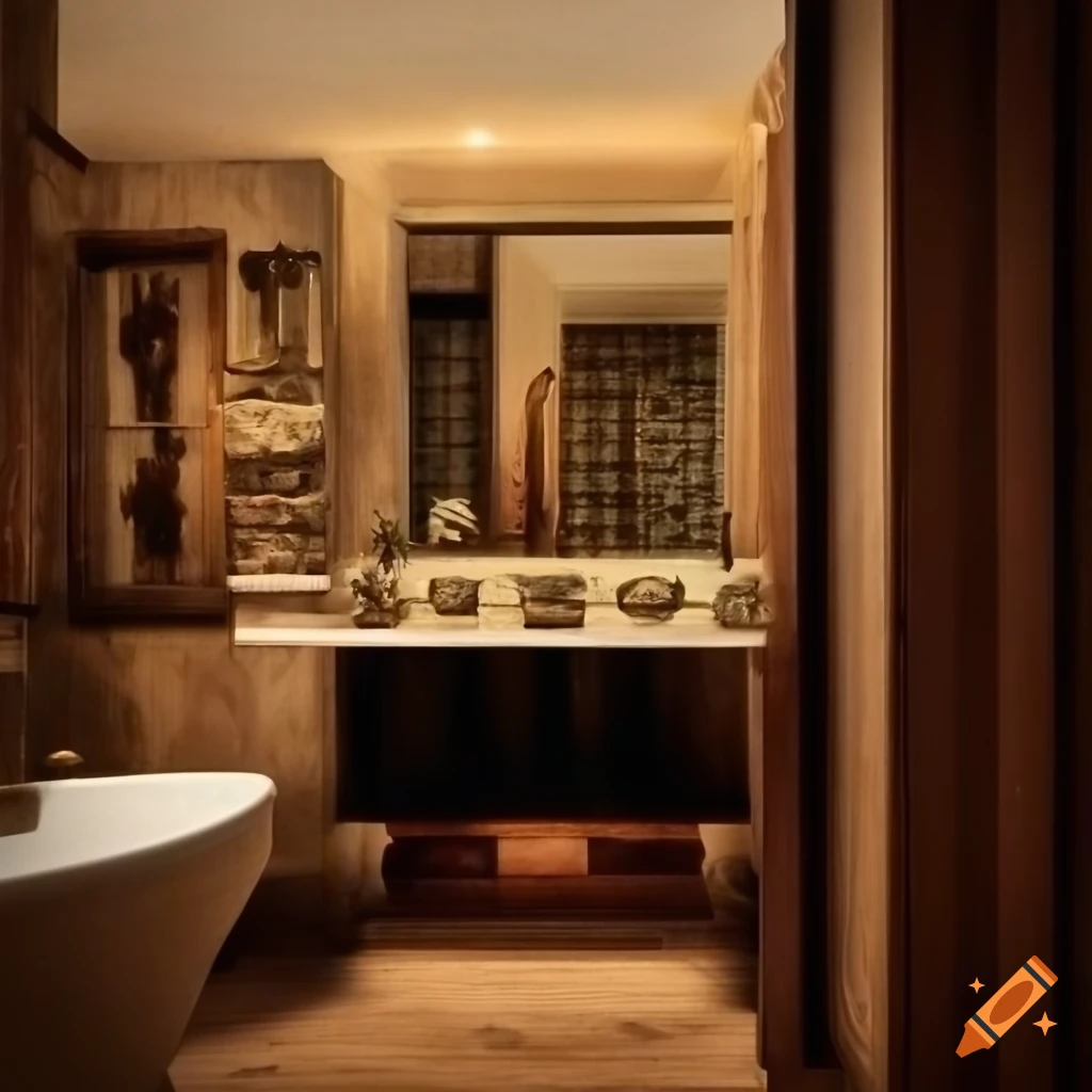 Handmade riverstone bathroom on Craiyon