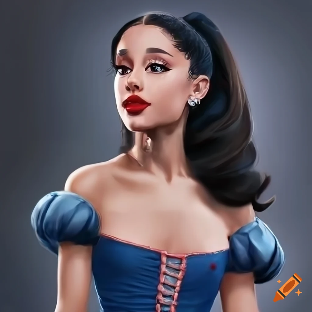 Realistic portrait of Ariana Grande as Princess Snow White