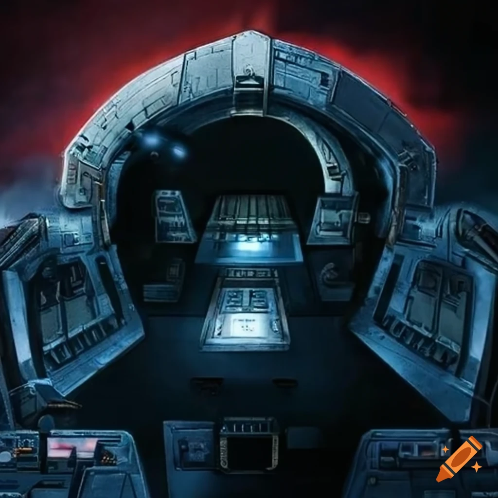 High definition art of a star wars pod racer cockpit with nine control