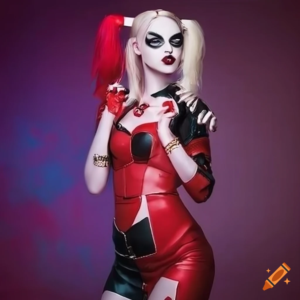 Cosplayer dressed as Harley Quinn in Eastern Asian mythical fantasy attire