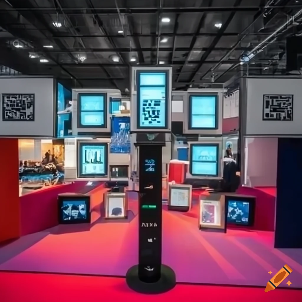 Engaging trade show booth with qr code display and interactive
