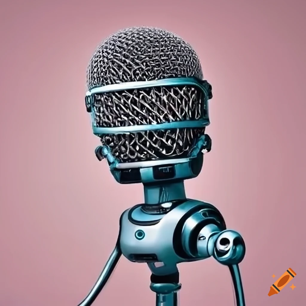 Robot microphone on Craiyon