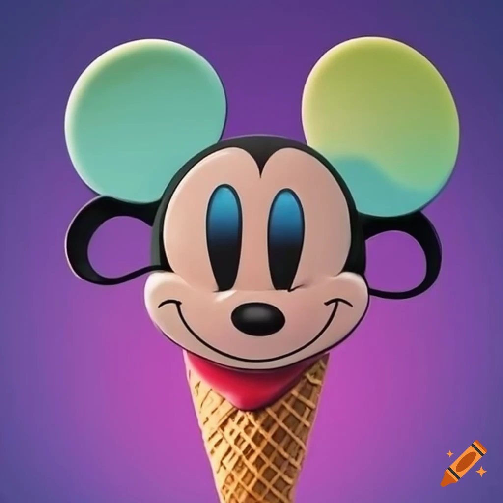 Mickey mouse ice cream in color on Craiyon