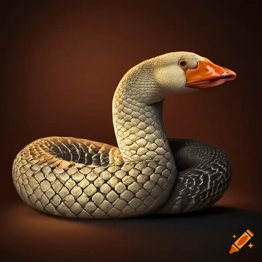 Artistic representation of a goose snake on Craiyon