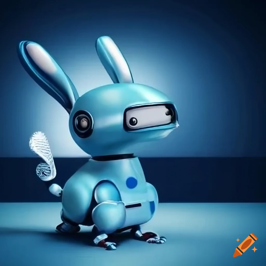 Robot with a rabbit on Craiyon