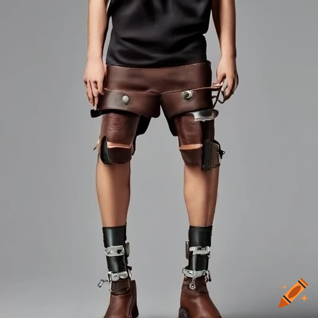 Man wearing old style leather and steel polio leg braces and orthopedic boots