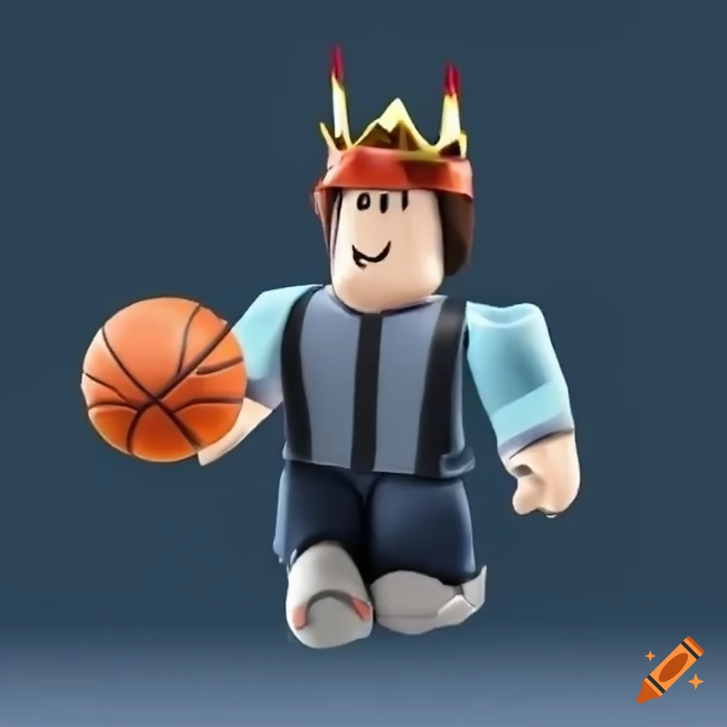 Roblox character holding a basketball on Craiyon