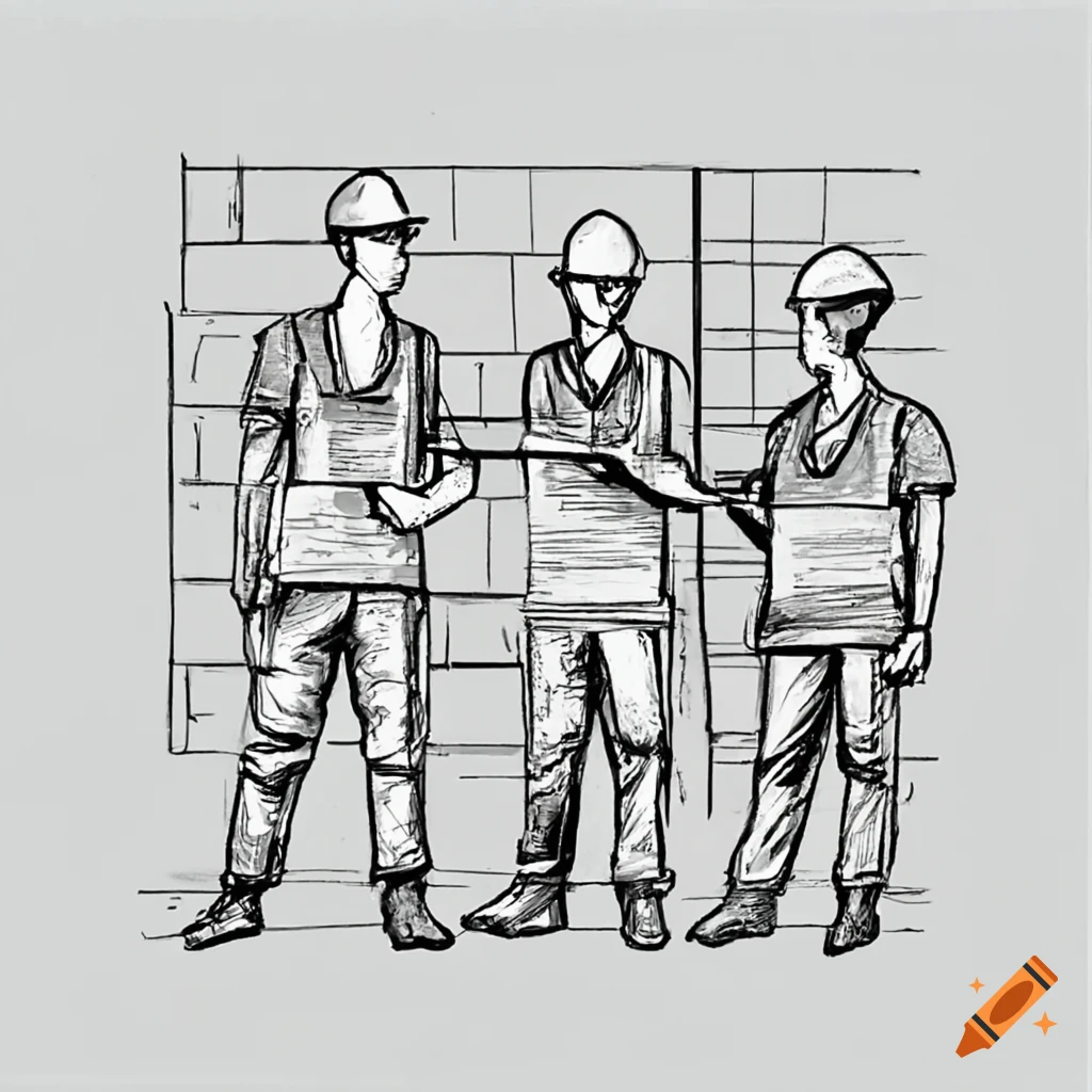 Construction workers ensuring safety for development
