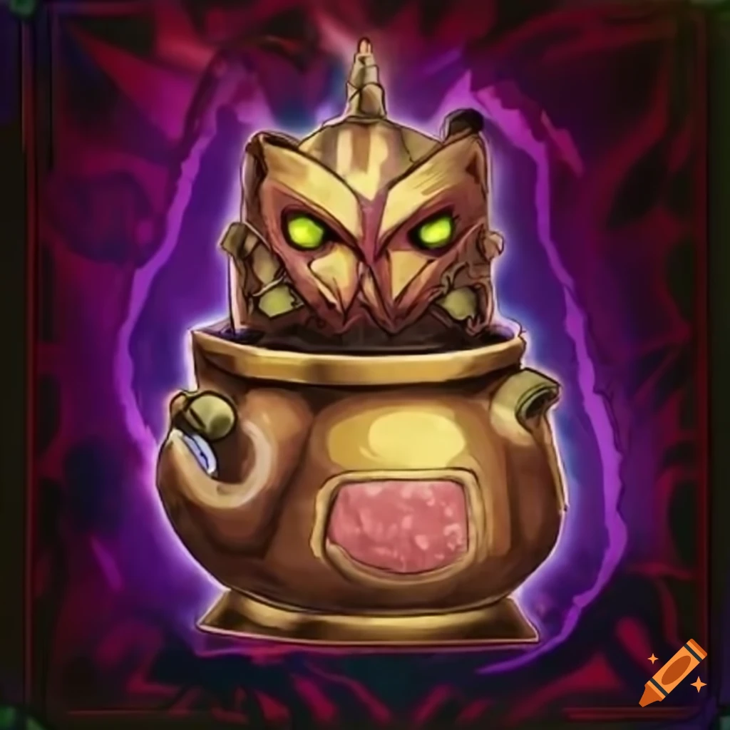Pot of greed in yugioh card artwork style on Craiyon