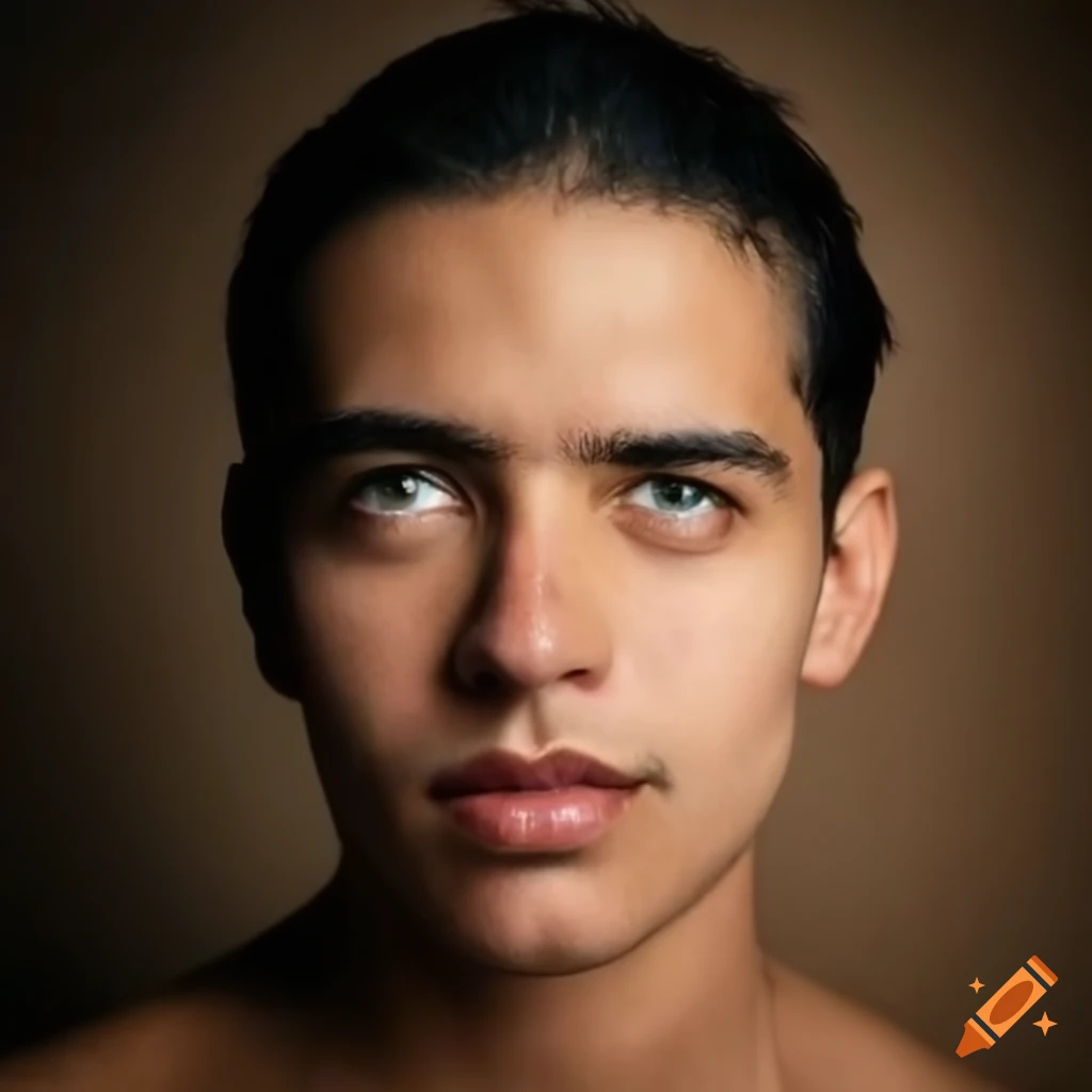 Handsome man with green eyes