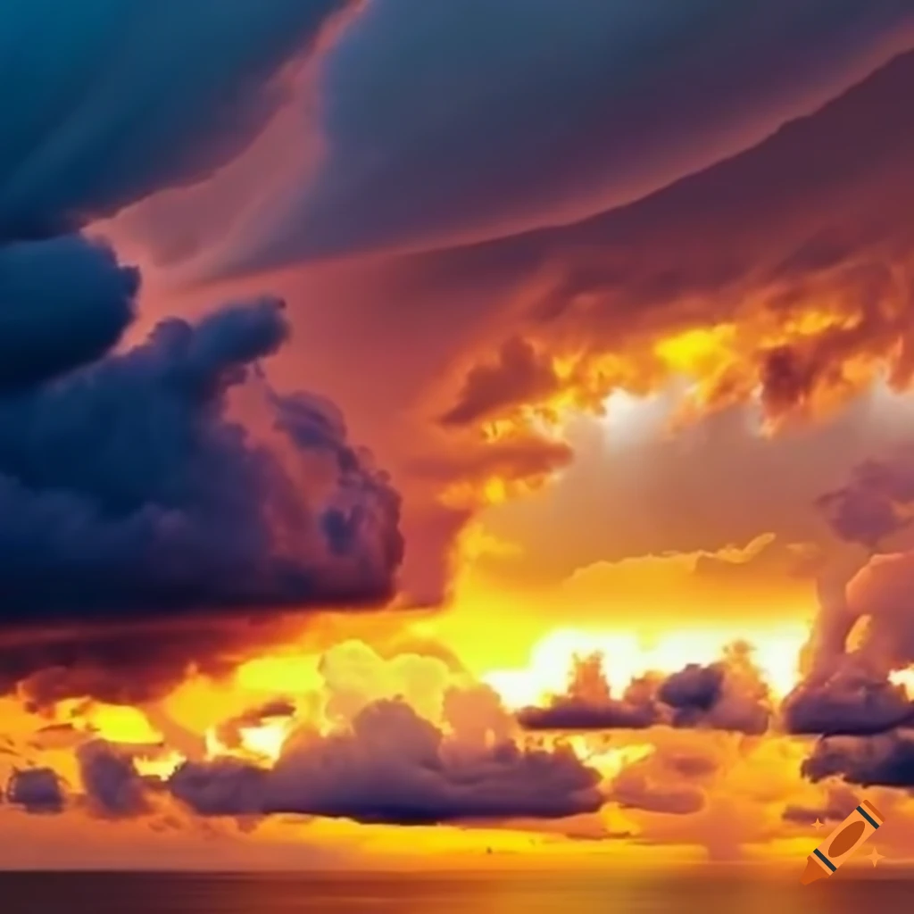 Sun shining through storm clouds on Craiyon