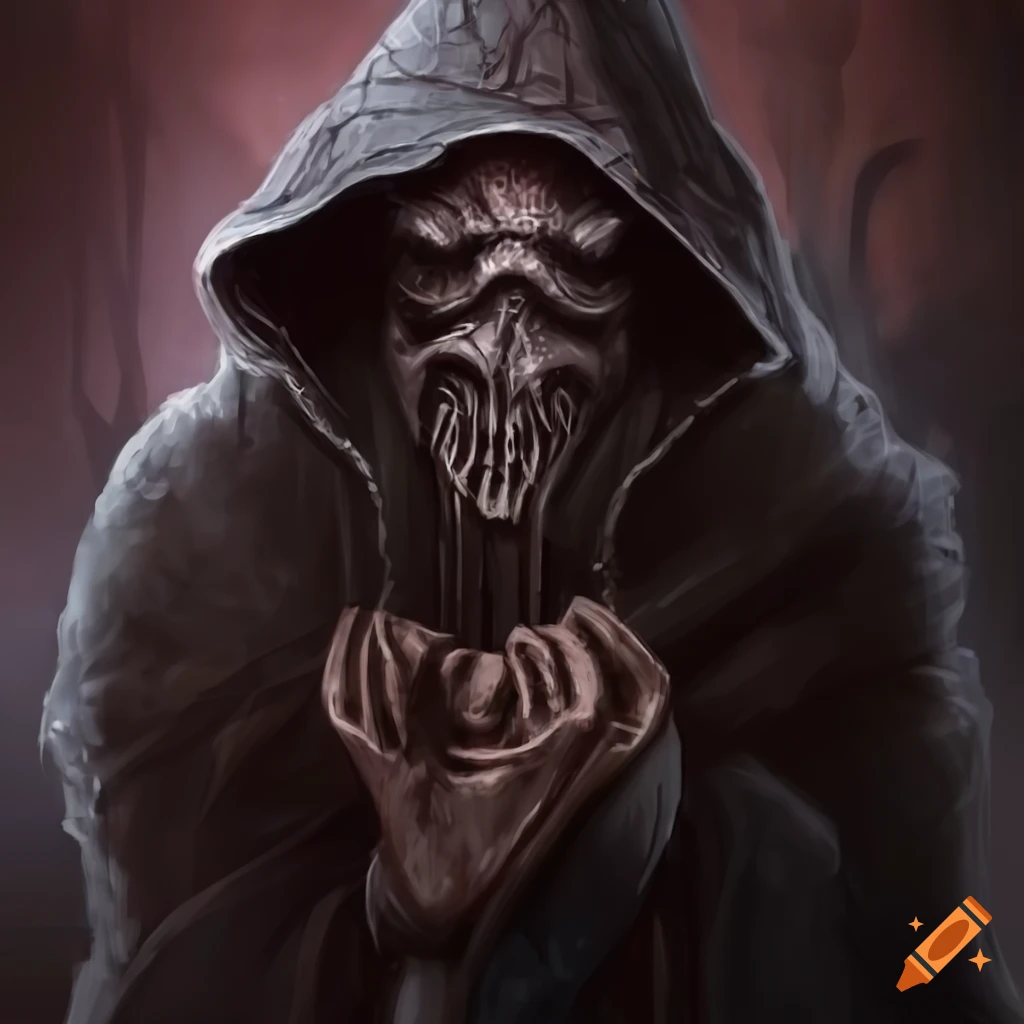 Sorcerer wearing a mysterious iron mask
