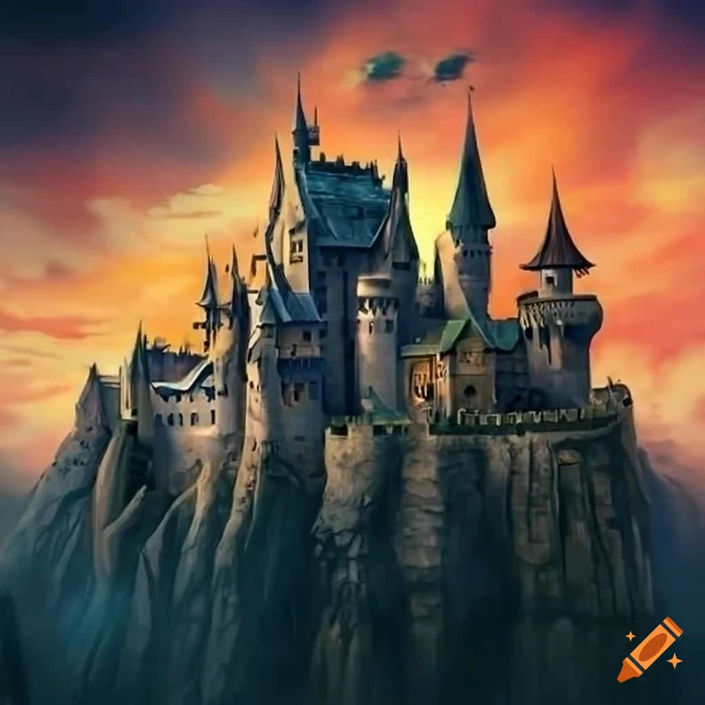 Fantasy world castle on Craiyon