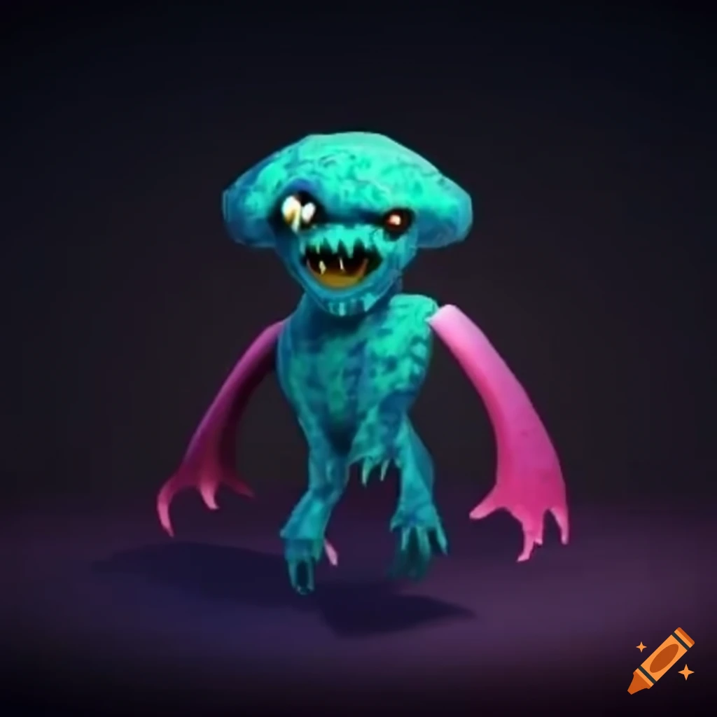 Monster character in a roblox game on Craiyon
