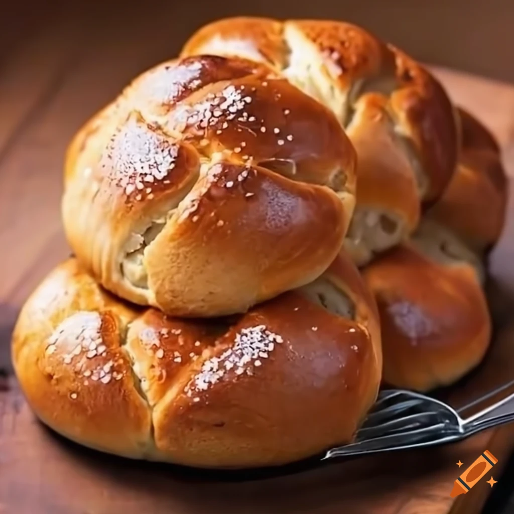 Tray of freshly baked wheat buns