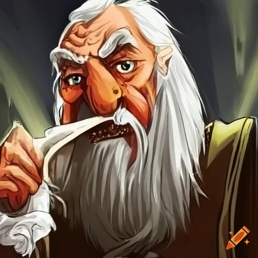 Old wizard brewing potions
