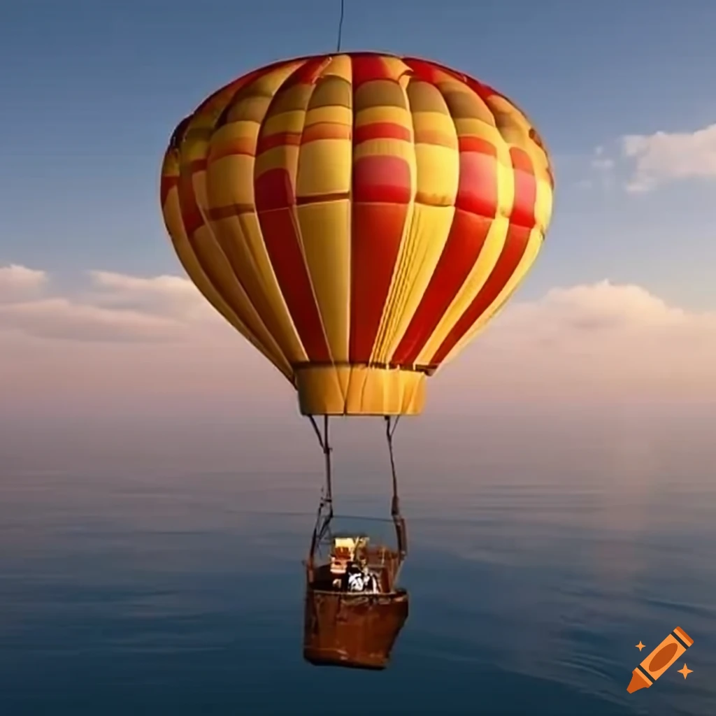 Colorful hot air balloon in the sky on Craiyon