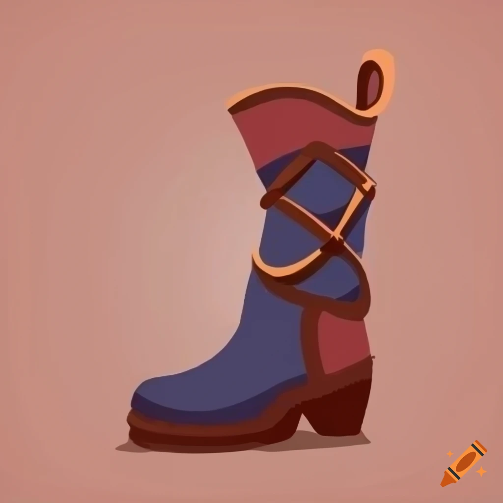 Viking boot in deep illustration style colors