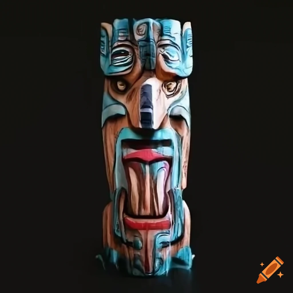 Zen-inspired totem pole with Mick Jagger design