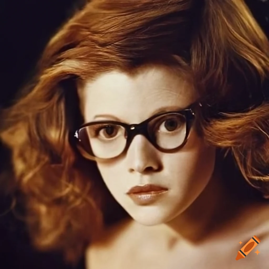 Young carrie fisher with dark curls on Craiyon