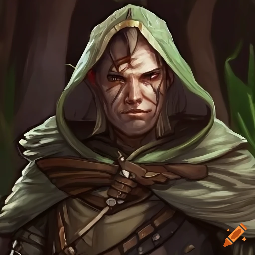 Ranger character in a DND setting on Craiyon
