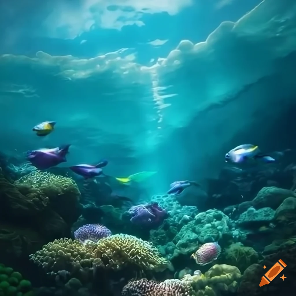 Enchanted underwater realm with vibrant fish and intricate coral on Craiyon