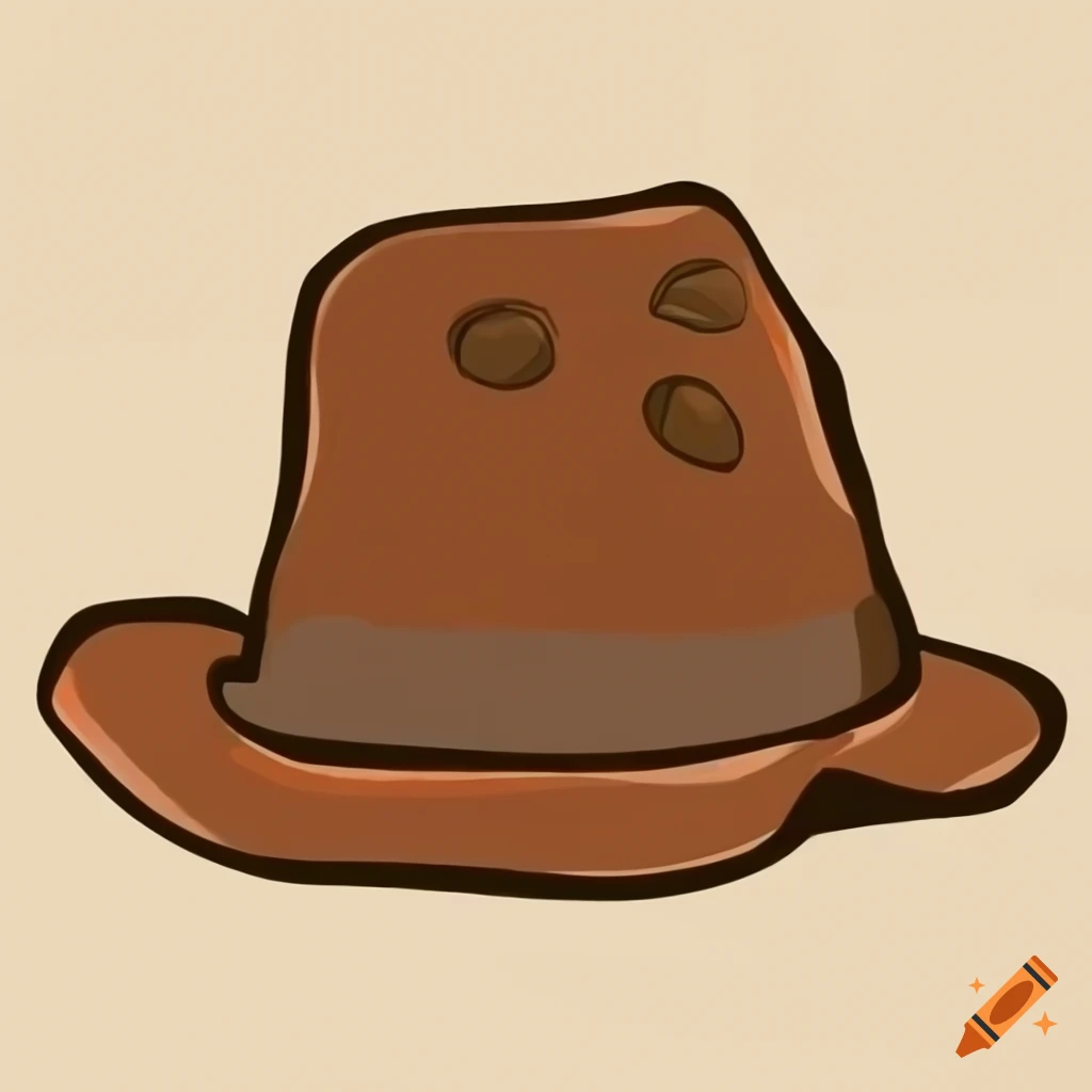 Cartoon art style brown hat on Craiyon