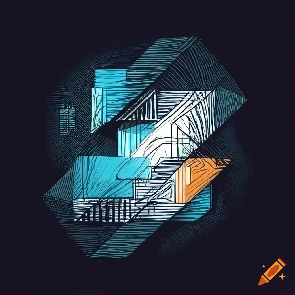 Geometric drawing combining Python, Docker, and dwpbank logos on Craiyon