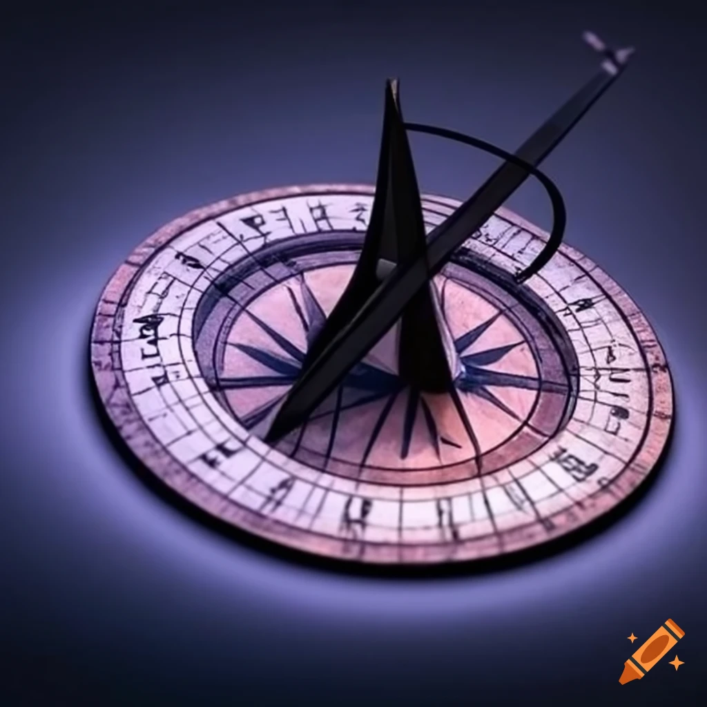 Mobile sundial for reading compass directions on Craiyon