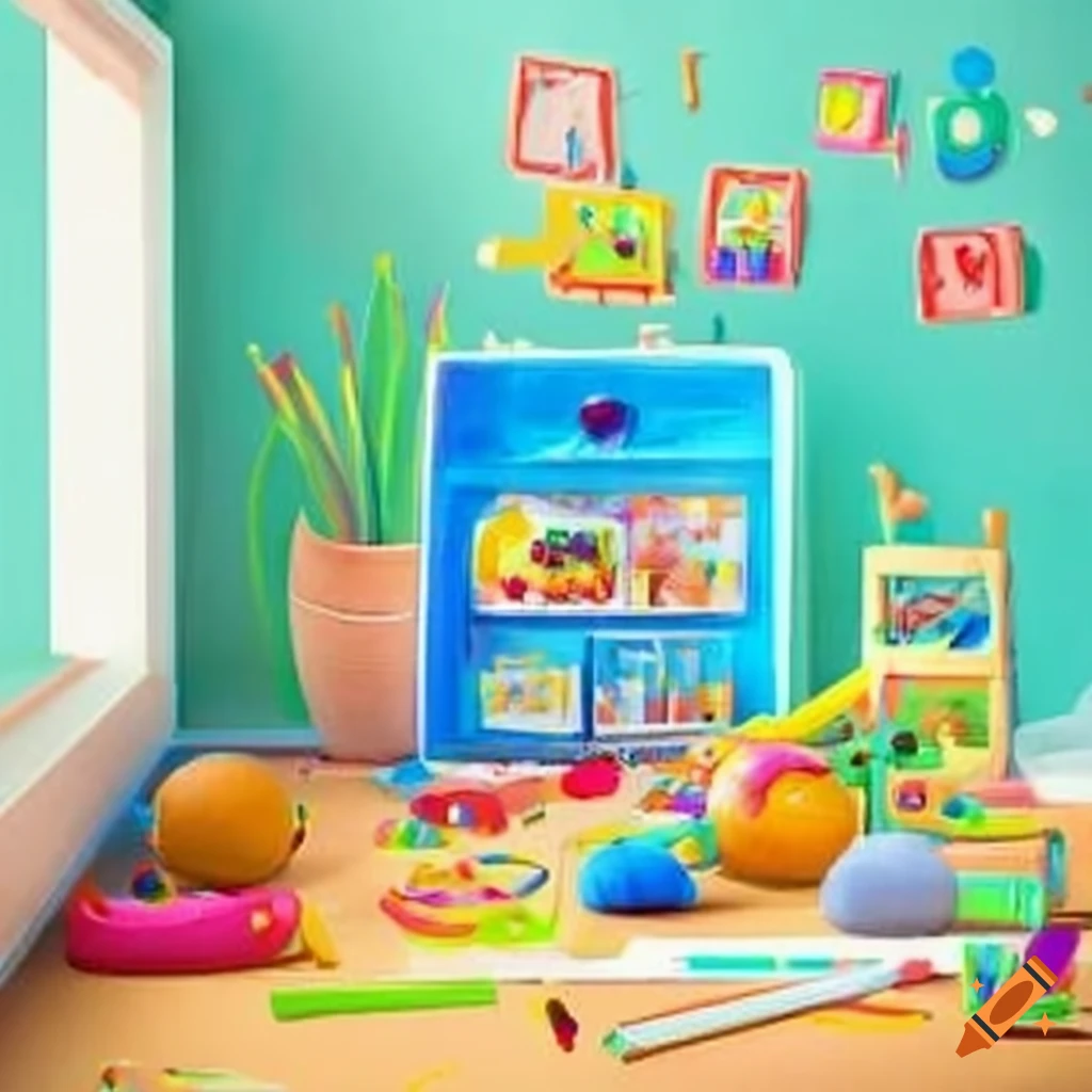 room-with-children-s-drawings-and-toys-on-craiyon
