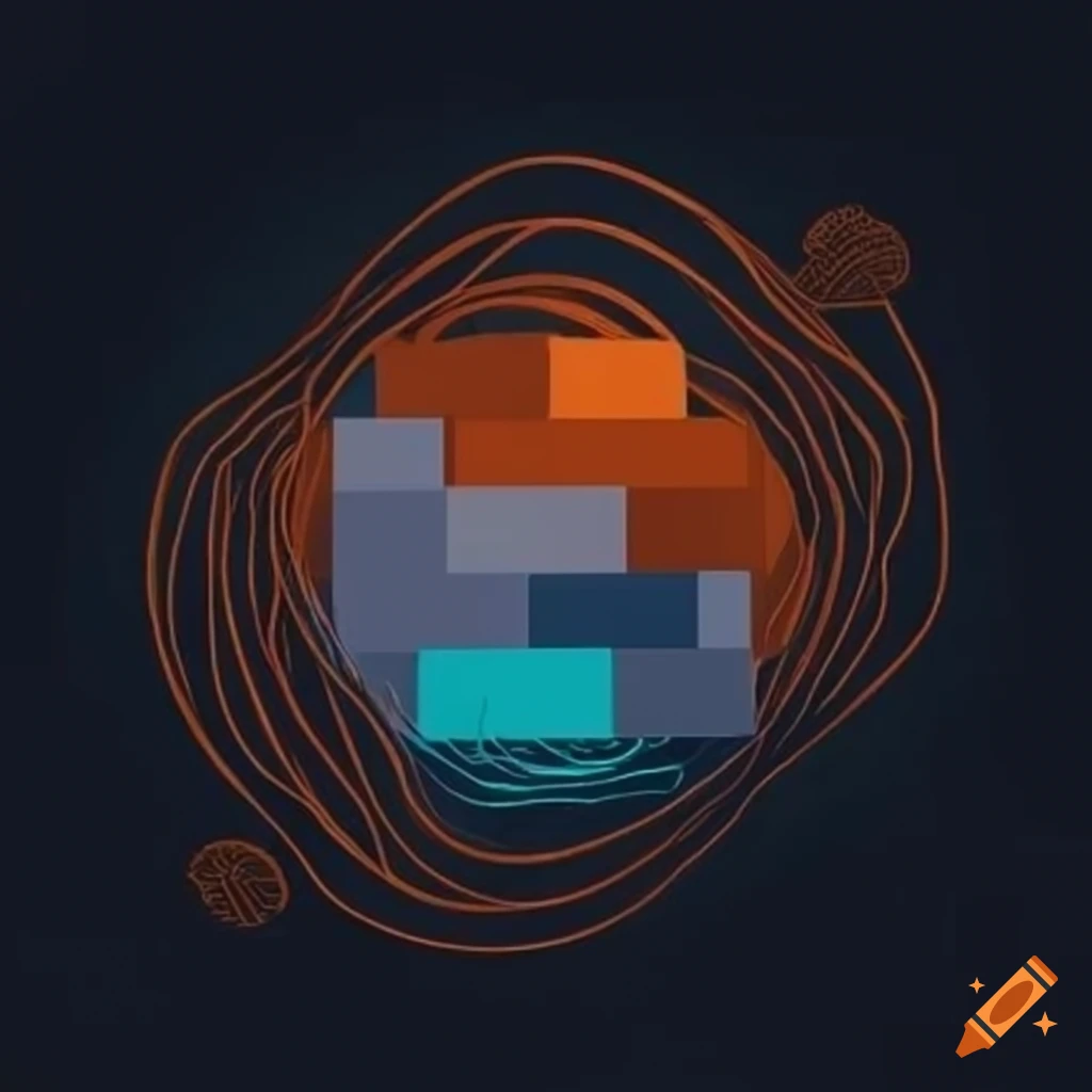Minimalistic combination of python and docker logos in orange, gray ...